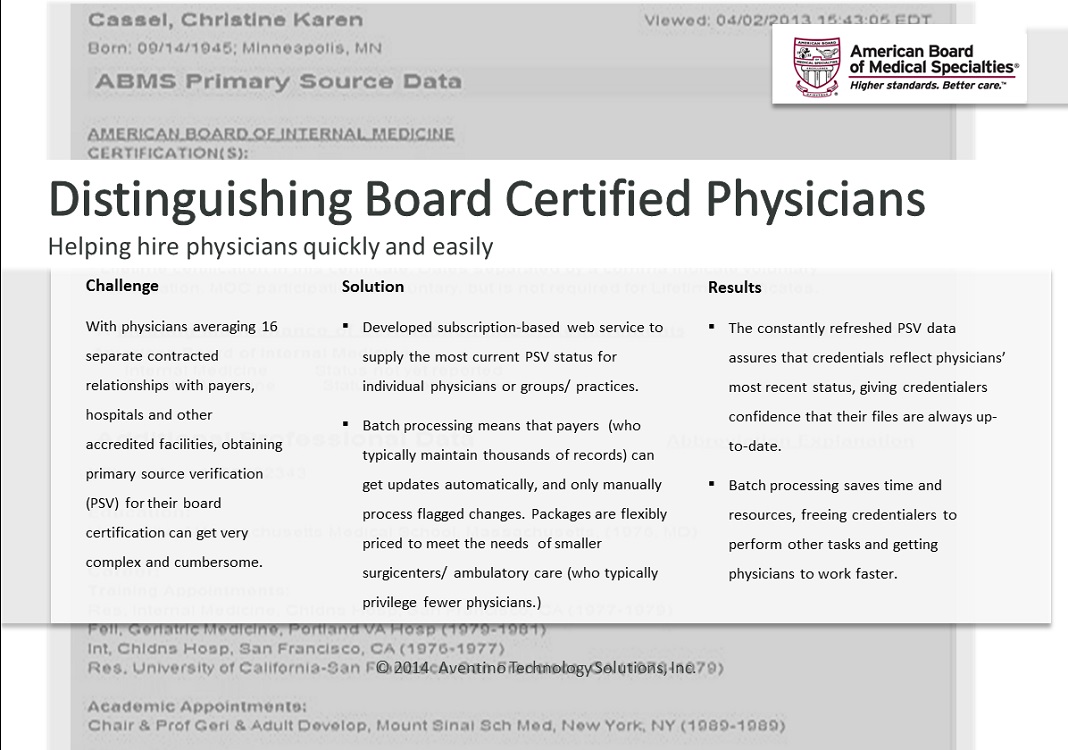 Case Study for Board Certified Physicians